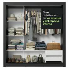 Ropero Closet Madesa 3 Puertas Color Negro y Blanco 02 - Negro y Blanco - Ver 8