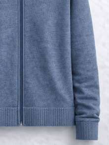 Women's Charcoal Gray Knit Sweater With Hood And Zipper, Winter Sweatshirt, Women's Modal Knit Jacket - Màu xám đen - Xem 4