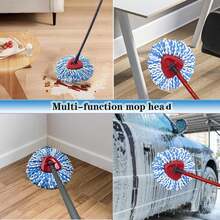 3 Pack Mop Replace Heads Compatible For OCeda, Spin Mop Refill Head Replacement For RinseClean 2-Tank System - Fluffy Microfiber, Machine Washable And Easy To Replace - ColorA - View 5