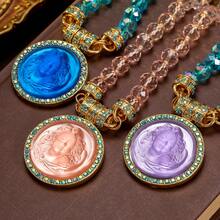 紫色、粉色、蓝色项链套装，铜合金材质，奢华、优雅、仙气、梦幻、可爱、时尚，适合派对、节日和日常佩戴。 - 彩色 - 查看 6