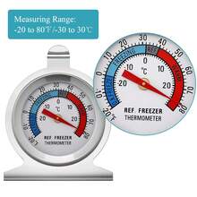 Refrigerator Thermometer (-20~80) 3Pcs, 4 Color Scope, Stainless Steel Freezer Thermometer, Fridge Thermometer With Hook Plate Base, Analog, For Kitchen, Cold Storage, Freezing - Silver - View 3