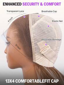 MEGALOOK Fashionable Ombre Long Curly Human Lace Wig - Multicolor - View 8