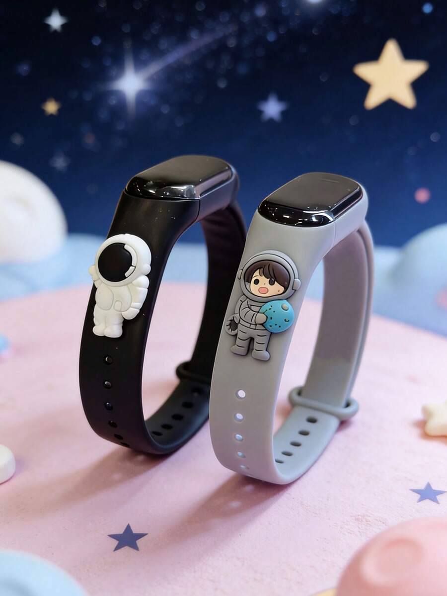 2pcs Kids' Space Series LED Digital Watch Bracelet, Displays Time, Date, Stopwatch, Suitable For Back To School, Birthday, Christmas Gifts - Multicolor - View 1