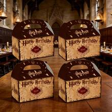 10/12pcs Harry Potter Wizard Themed Birthday Party Favor Boxes, Candy Gift Boxes - Multicolor - View 5
