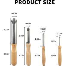 4 件装不锈钢圆形陶土孔切割器，木柄陶土工具，用于钻孔和雕塑，陶艺工具和用品 - 彩色 - 查看 3