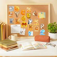 50PCS Cute Animal English Letters Stickers Aesthetic Vinyl Stickers Decals Scrapbook, Journaling, Laptop, Bumper, Skateboard, Water Bottles, Computer, Phone Back To School - Multicolor - View 8