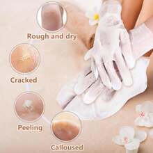 Hydrating Hand And Foot Mask, 3 Foot &Amp; 3 Hand Mask, Hand And Foot Care After Pedicure, Moisturizing Socks For Dry, Cracked Heel, Foot Spa, Honey &Amp; Milk, Vitamin E - ColorA - View 3
