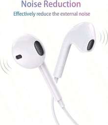Headphones For IPhone Wired Earbuds With Built-In Microphone & Volume Control Nosie Reduction Lightning Earphones Compatible With IPhone 14/13/12/11/XR/XS/X/8/7/SE/Pro/Pro Max - 白色 - 查看 5