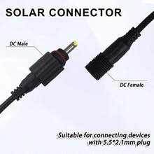 The DC Extension Cable Is Black. The Outdoor Lighting Connection Cable Has A Length Of 5.5x2.1mm/5m (16.4ft), Compatible With Various Devices, IP65 Is More Suitable For Outdoor Use, And Is Applicable For Connecting Solar Lights, Monitors In Gardens, Terraces, And Other Outdoor Areas. - Black - View 4