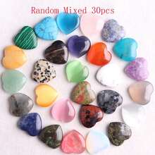 5/10/15/30 Stücke zufällig gemischte herzförmige Naturkristalle & synthetische Steine ohne Löcher, Opal Grüner Aventurin Türkis, heilende Herzedelsteine, Reiki Urlaubsgeschenk, Schmuckherstellung - herzförmig - Übersicht 4