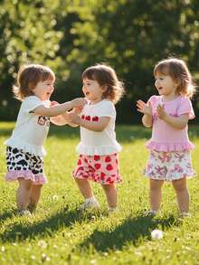 Toddler Girls Outfits Western Baby Clothes Cow Bow Strawberry Shorts Sleeve Ruffle Shirt Shorts Summer Outfit Set - 黑色 - 查看 5