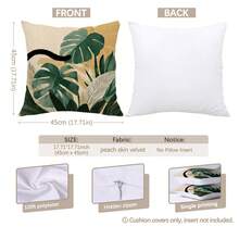 MEMNUN 4 piezas Fundas de almohada con estampado bohemio de plantas tropicales y gatos negros [sin relleno de almohada], 17.7*17.7in(45*45cm)/19.69*19.69in(50*50cm)/15.75*15.75in(40*40cm), [Impresión de un solo lado] Escondite de gato, planta verde, hojas de tortuga Fundas de cojín para sofá, cama, sala de estar, dormitorio, coche, oficina, decoración de hotel, regalo perfecto para familiares y amigos, todas las estaciones - Multicolor - Ver 3