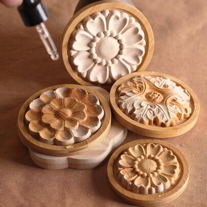 Large Size Passive Wooden Carved Aroma Diffuser - No Electricity Required, Wireless Suitable For Wardrobe, Office Desk, Cafe, Hotel Room Decor, Unique Home Gift (No Fragrance)