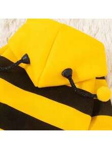 1pc Pet Hoodie, Cute Bee Design, Funny Transformation Sweatshirt For Small Cats & Dogs, Autumn/Winter Pet Clothing With Hood To Prevent Shedding - Yellow - View 9