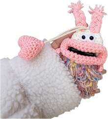 Handmade Crochet Key Case/Holder, Novelty Crochet Sausage Mouth Car Key Case, Cute Hand Knit Yarn Crochet Key Cover - H - Xem 8