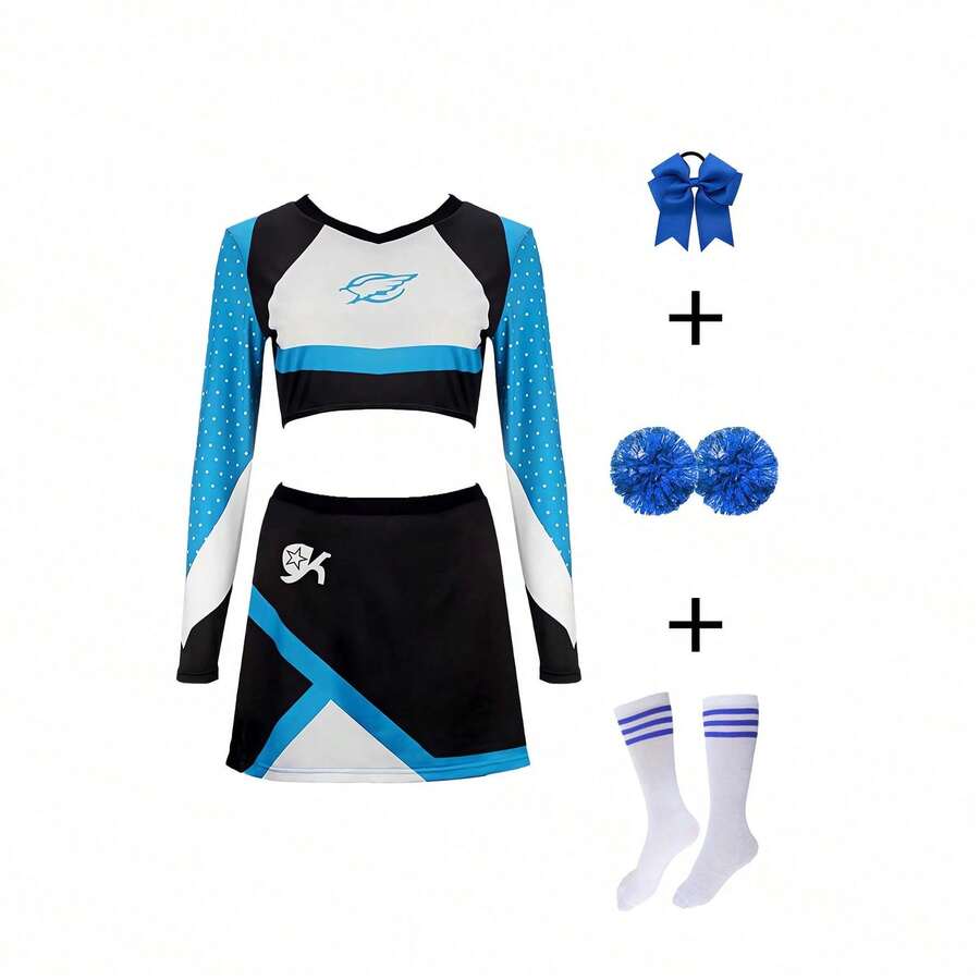 Cosplay Clothing - Blue (bow + Pom-pom + Socks) - View 1