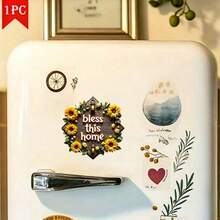 Colección de imanes con diseños florales "Bendice este hogar": 9 diseños soleados desde cestas rústicas hasta tazas de té elegantes, un regalo reconfortante y un set de decoración - Multicolor A - Ver 7