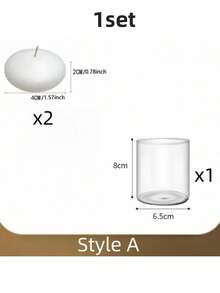 3PCS(1pc Clear Glass Candle Holder + 2pcs Floating Water Candles), Clear Glass Wedding Candle Holder For Heat-Resistant Aromatherapy Cup, Water Plant Cultivation, Candlelit Dinner, Room Ambience, Suitable For Wedding, Family Gathering, Party, Confession, Table Decoration - Transparent - View 14