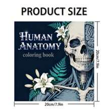 1 Pc 7.87 X 7.87 Inch Adult Coloring Book - Human Anatomy Theme, Help You Relax, Great Gift For Adult Holidays And Birthdays - Human Body Coloring Book - View 5