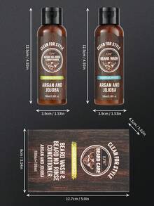 檀香胡须洗发水和胡须护发素套装，蕴含摩洛哥坚果油和荷荷巴油 - 强韧并柔顺胡须，散发天然檀香香气 - 含胡须油的胡须洗发水，情人节礼物 - Beard Care Set - 查看 10