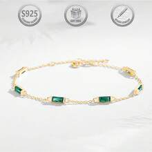 1件优雅奢华925纯银镶嵌合成立方氧化锆女士手链，适合日常、派对、节日、约会、送礼等场合。 - 金色 - 查看 2