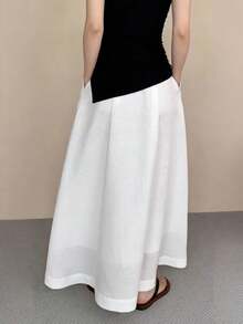 白色半身裙，优雅休闲的春夏街头风，兼具青春活力与成熟韵味，高品质复古度假装 - 白色 - 查看 2