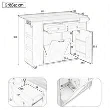 Mobile Storage Islands - White+Natural + MDF-2 - View 5