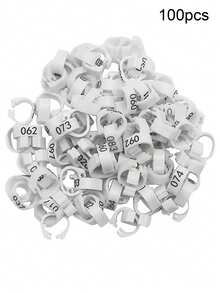 100个红绿鸽脚环，内径8毫米，塑料夹扣开口腿环，编号001-100，适用于鸟类鹦鹉赛跑训练 - 彩色 - 查看 11