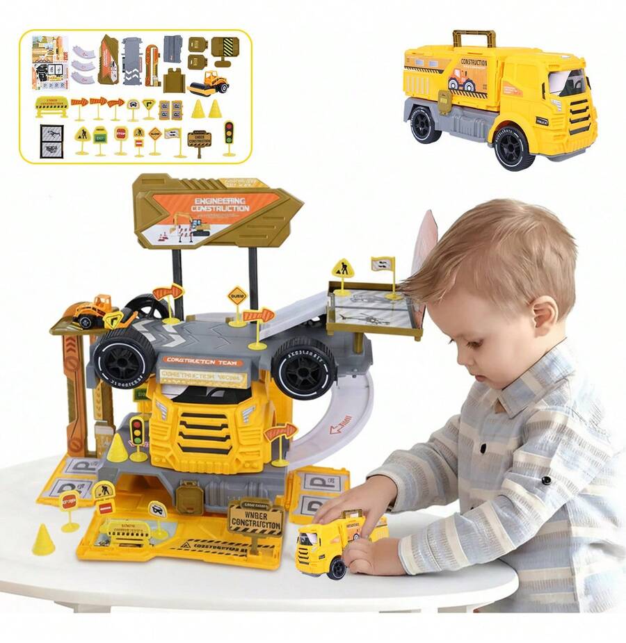 TendenciaPista Carros Coches Juguetes Nino Y Espacio Para GuardarCalidad premium - Amarillo - Ver 1