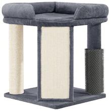 HEXCELEN Cat Tree For Indoor Cats, 48 Cm Cats Tower With Cat Scratching Post, Large Pentagonal Top Platform, One-Piece Scratching Board, Grooming Post - Dark Grey - View 10
