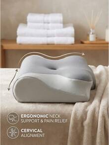 Premium Cooling Gel Memory Foam Pillow – Ventilated Support Pillow For Hot Sleepers, 60-Day Comfort Guarantee - 灰色 - 查看 6