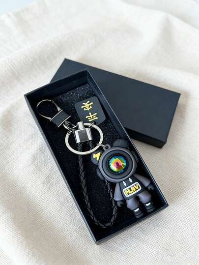 Lightning Bear Keychain Gift Set, Cute Cartoon Couple Doll Pendant, Creative Astronaut Keychain, Perfect As A Gift For Boyfriend Or Girlfriend, New Year's Or Birthday Party Gift, Corporate Gratitude Gift, Wedding Souvenir, Car Keychain, A Fun And Personalized Exquisite Accessory.