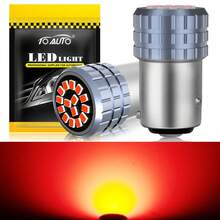 TOAUTO مصباحي إشارة الانعطاف/الفرامل LED قطعتان - مناسبة ل- 1156/1157 BA15S/BAY15D، قاعدة برغي ثلاثية، مصابيح بديلة عالية السطوع للسيارات والشاحنات والدراجات النارية والمركبات الترفيهية والقوارب، ترقية إضاءة المركبة، تصميم عدسة شفاف، متينة - متعدد الألوان - مشاهدة 10