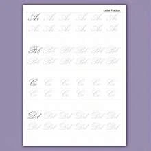 Caligrafía Moderna para Principiantes: Cuaderno de Trazado para Adultos & Adolescentes - 32 Hojas de Práctica para Alfabeto, Palabras, Oraciones para Aprender Caligrafía Elegante, Regreso a la Escuela - A - Ver 6