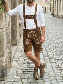 Quần yếm mùa hè nhẹ kiểu lễ hội bia Oktoberfest Đức, quần short nam kiểu Bavaria dành cho lễ hội bia Munich. - Lạc đà - Xem 2