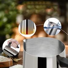 1个不锈钢蜡烛熔蜡锅，带防滴漏防溢嘴设计，容量600毫升/900毫升，耐热手柄，适用于蜡烛制作，用于熔化蜡，DIY蜡烛工艺 - 銀色 - 查看 6