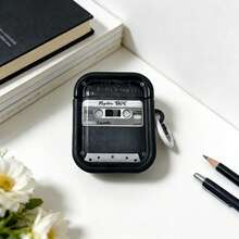 Retro Cassette Tape Design Protective Case Compatible With Apple Bluetooth Wireless Earphones, Anti-Scratch And Drop Protection Cover - Transparent Blue - View 4