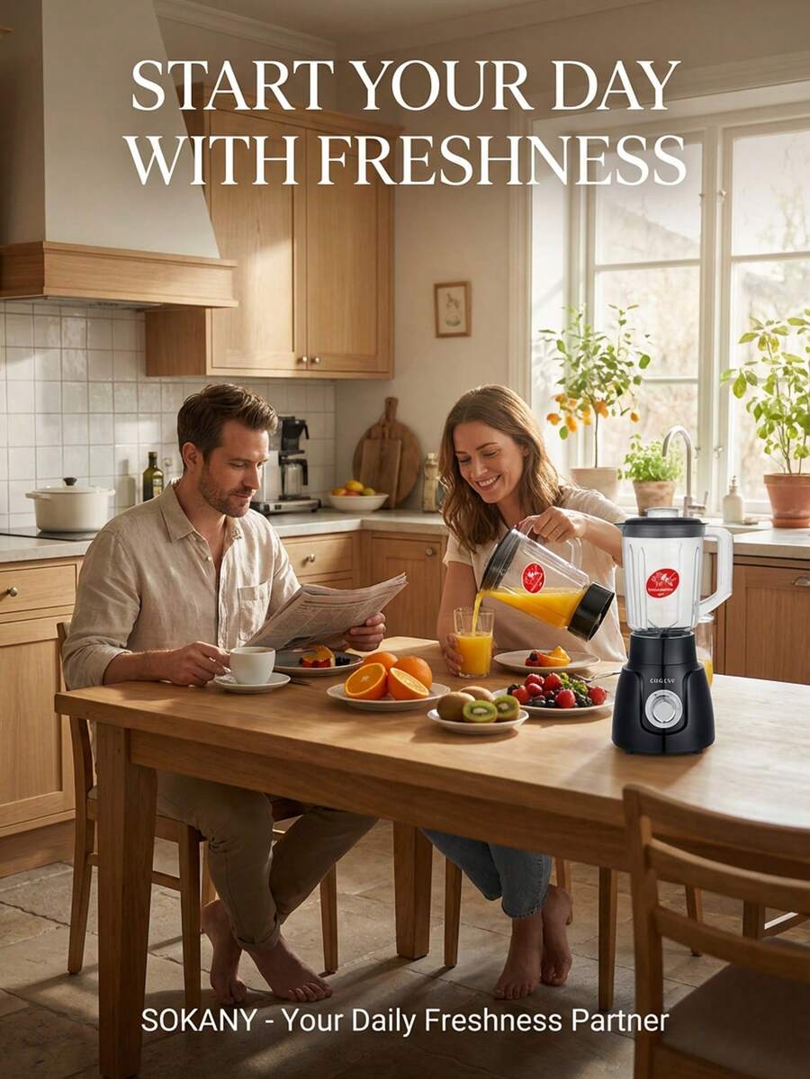 SOKANY SK-185 Multi-Function Blender, 2-In-1, 1.6L Capacity, Combines Food Processor, Coffee/Spice Grinder And Smoothie Blender - Black - View 1