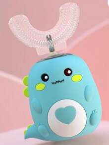 U型电动牙刷，3种模式，卡通恐龙设计，360°清洁，IPX7级防水 - 粉色 - 查看 13