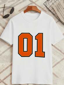 T-shirt graphique Orange 01, coton de qua lité supérieure, décontracté, confortable, résistant, imprimé accR OCheur - Blanc - Voir 2