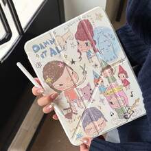 Cute Cartoon Nara Yoshitomo Design Acrylic Folio Case For IPad 11th Gen, IPad Pro 2025, IPad 10th Gen, IPad Air 7/6, 11 Inch Tablet Protective Cover With Pencil Slot, Suitable For Girls - Multicolor - View 6