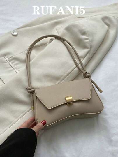 Bolso baguette pequeño, ligero, informal y de negocios, PU con solapa vintage para adolescentes, niñas, mujeres, estudiantes universitarias, novatos y trabajadores de cuello blanco, perfecto para oficina, universidad, trabajo, negocios, desplazamientos, actividades al aire libre, viajes, salidas