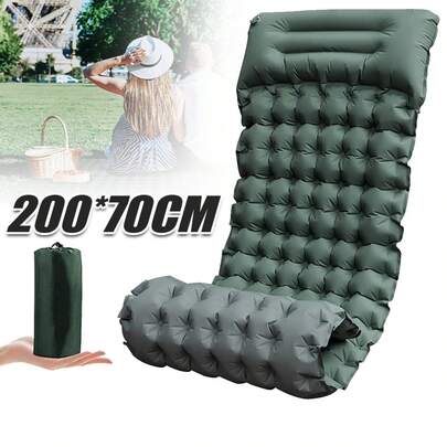 Camping Sleeping Mat With Foot Press Pump  Double-Layered Design Load Capacity Up To 660 Lbs Supportive And Comfortable For Camping Hiking Beach