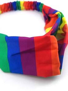 1pc Pride Rainbow Striped Scarf/Headband, Suitable For Pride Day Wear - Multicolor - View 5