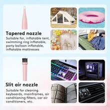FOURQ Electric Compressed Air Duster, 130000RPM High-Speed Jet Fan Blower, Cordless Keyboard & PC Cleaner, Portable Mini Car Dryer & Snow Blower, Reusable Air Duster - Unique Gift For Men - 粉色 - 查看 6