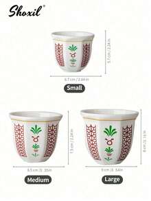 shoxil 1 Stück achteckige Keramik Kaffeetasse, Nahost-Stil Design, Espresso Tasse, Teetasse, Milchtasse, Arabische Kaffeetasse - 100ml / 180ml / 250ml, verschiedene Größen, Geschenk zum Nationalfeiertag in Saudi-Arabien, Ramadan/Eid Al-Fitr Geschenk - Tasse - Übersicht 7