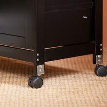 SoBuy Serving Trolley With Wheels, Kitchen Trolley With 1 Tray, Side Table, Rolling Trolley For Kitchen, Living Room, Dining Room – Ideal For Single Kitchens, Kitchen Cabinets With Worktop, White, 68x85x38 Cm, FKW79-W - Black - View 12