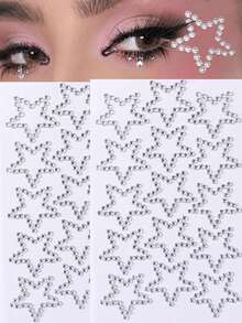 3/2/1pc Sticker Five-Pointed Star Rhinestone Stickers For Stage Makeup, Rhinestone Stickers For Decoration, Diamond Stickers, Support Notebook. - Multicolor - View 1