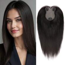 Hair Toppers For Women With Thinning Hair Upgrade Middle Part Clip In Bangs 12 Inch Straight Topper Synthetic Wig Clip In Light Hair Piece Perfect Solution For Stylish Upgrade - Multicolor - View 9