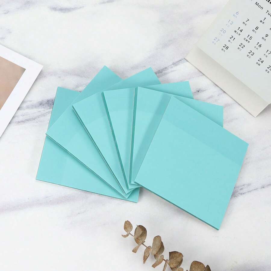 10pcs Mint Green Transparent Sticky Notes, Student Mistake Marking, Office Memo Pads Set - 10 Mint Green Sticky Notes - View 1